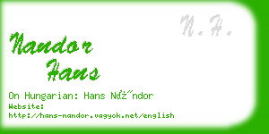 nandor hans business card